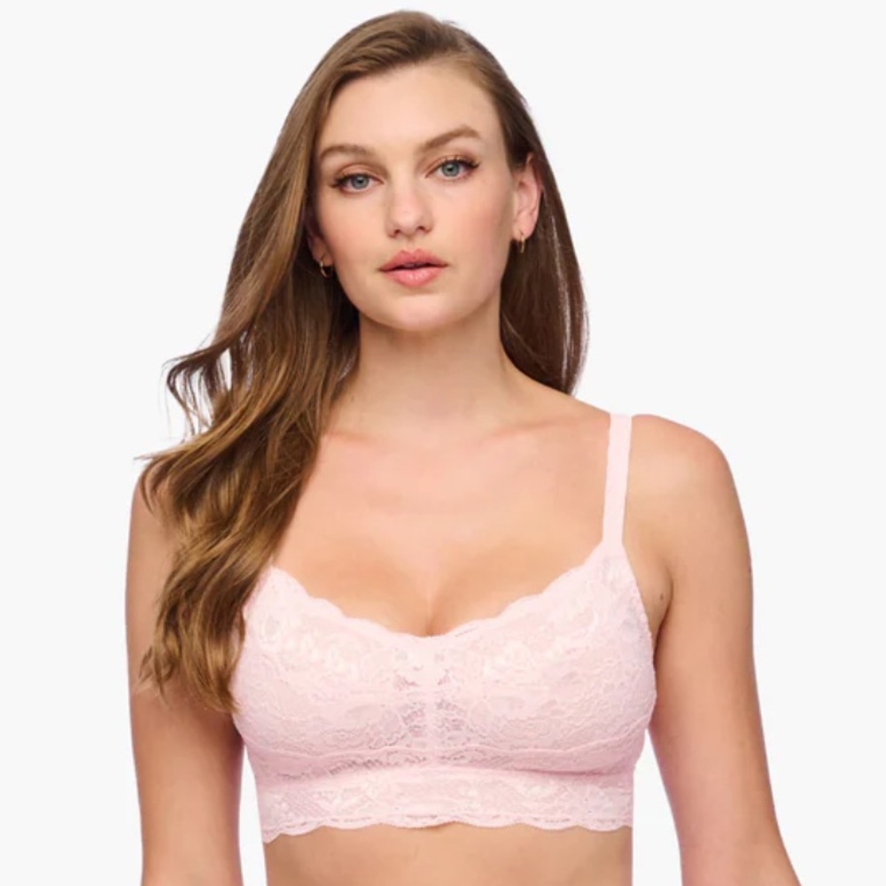 Cosabella never say never curvy Lace Bralette in Lilly Pink stretch Italy